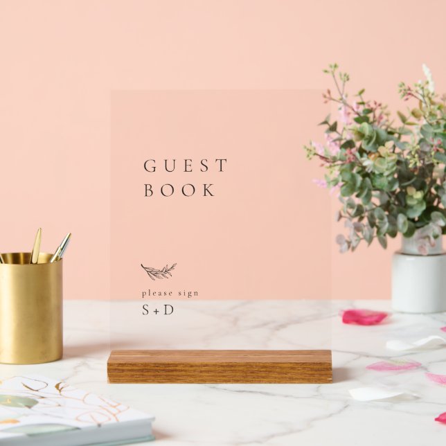 Minimalistisches Clear Gast Book Wedding Sign Acrylschild (Hochzeit)