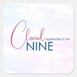 Minimalistisches Cloud Nine Soft Blue Brautparty Quadratischer Aufkleber