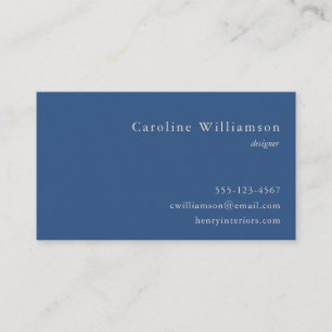 Minimalistisches Cobalt Blue Elegante Beruflich Visitenkarte