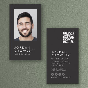 Minimalistisches Cool Modernes Einfaches QR-Code-F Visitenkarte