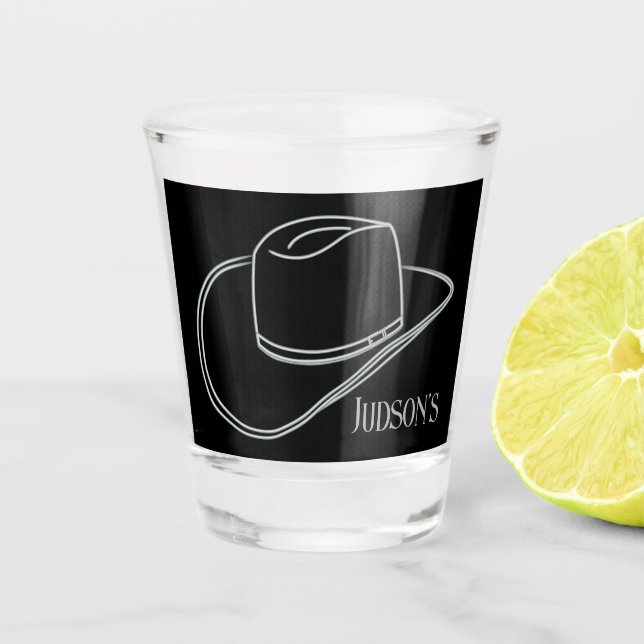 Minimalistisches Cowboy Shot Glass Schnapsglas (Vorderseite)
