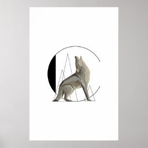 Minimalistisches Coyote / Wolf C Poster