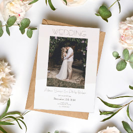 Minimalistisches Cream-Foto Einladung zur Hochzeit