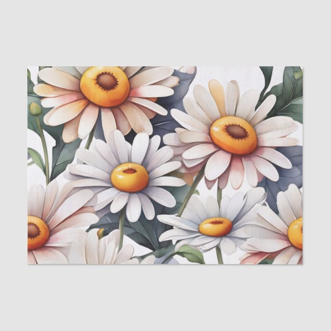 Minimalistisches Daisies Muster Seidenpapier (Vorderseite)