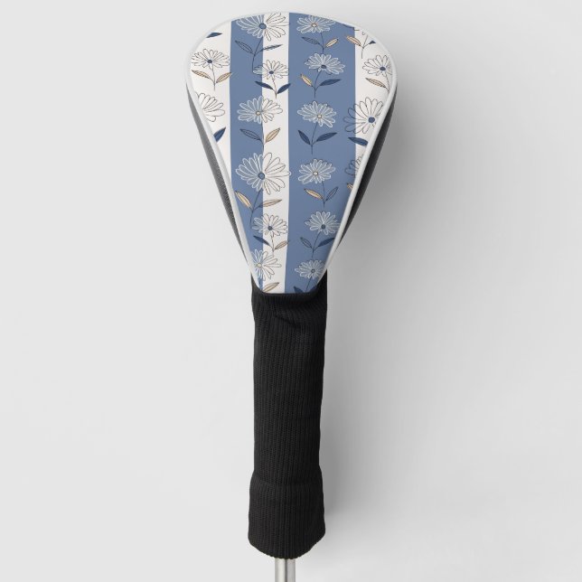 Minimalistisches Daisy-Blumenmuster (1) Golf Headcover (Vorderseite)
