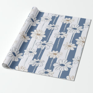 Minimalistisches Daisy-Blumenmuster (3) Geschenkpapier