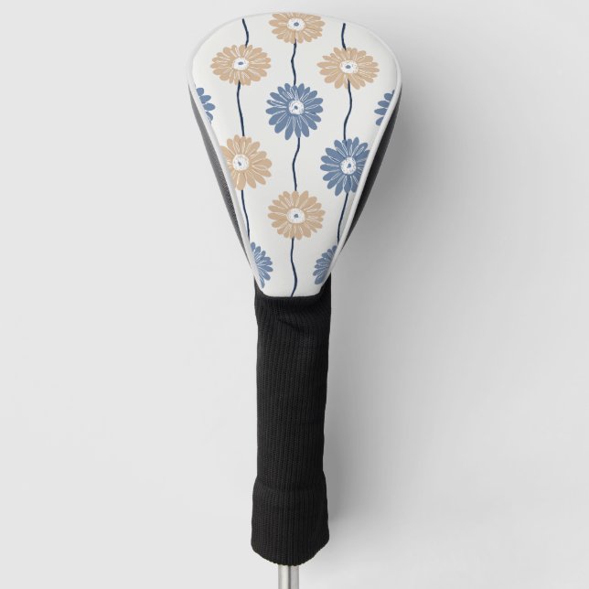 Minimalistisches Daisy-Blumenmuster (6) Golf Headcover (Vorderseite)