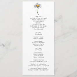 Minimalistisches Daisy-Hochzeitsprogramm Programm