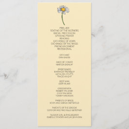Minimalistisches Daisy-Hochzeitsprogramm Programm