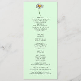Minimalistisches Daisy-Hochzeitsprogramm Programm