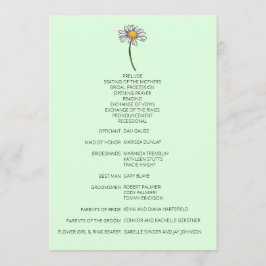 Minimalistisches Daisy-Hochzeitsprogramm Programm