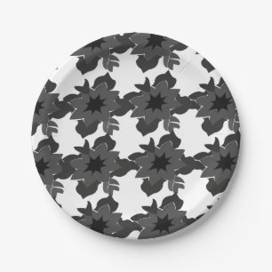 Minimalistisches dekoratives abstraktes Blumenmust Pappteller