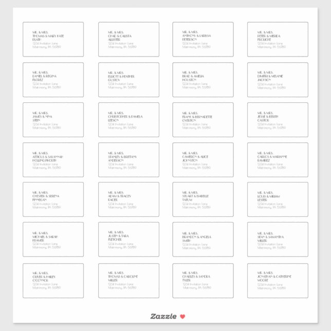Minimalistisches Design-Deco-Gästebuch Aufkleber (Blatt)