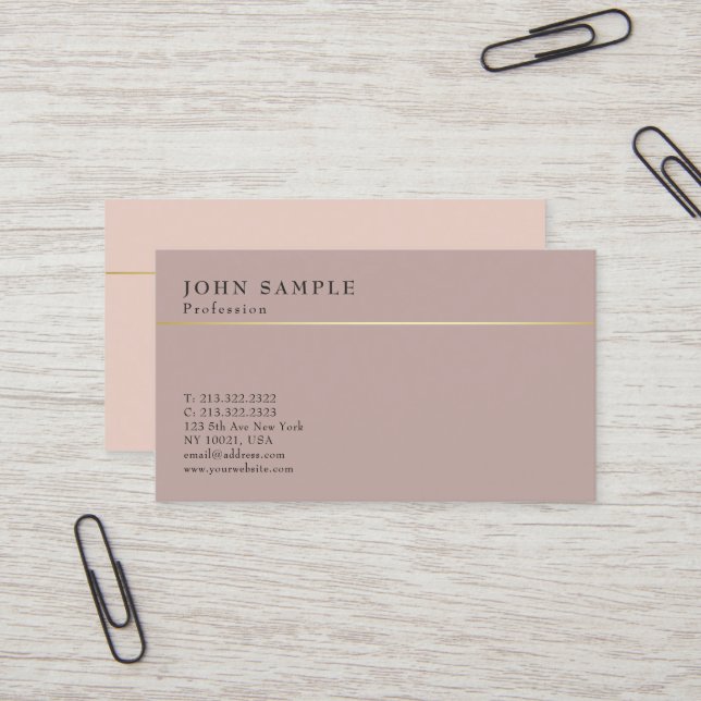 Minimalistisches Design Elegante Vintage harmonisc Visitenkarte (Vorderseite/Rückseite Beispiel)