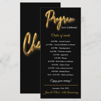 Minimalistisches Design für das Black & Gold Progr Menükarte