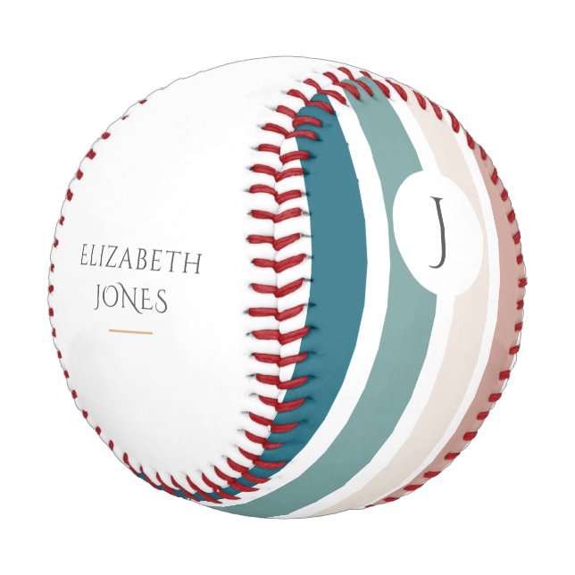 Minimalistisches Design in Pastellfarben Baseball (Schrägansicht)