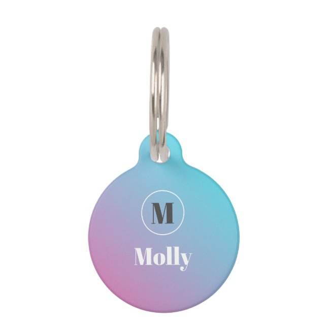 Minimalistisches Design in Pastellfarben Haustiermarke (Vorderseite)