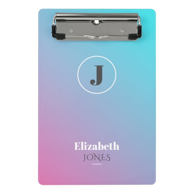 Minimalistisches Design in Pastellfarben Mini Klemmbrett (Vorderseite)