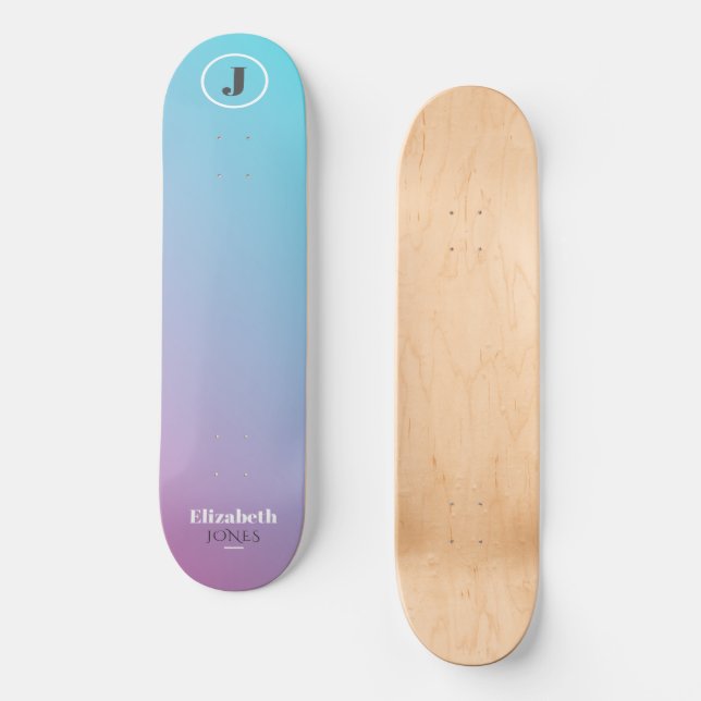 Minimalistisches Design in Pastellfarben Skateboard (Vorderseite)
