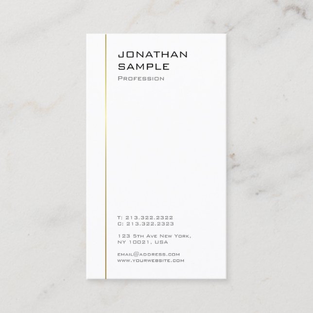 Minimalistisches Design Moderne Vorlage Trendgoldl Visitenkarte (Vorderseite)