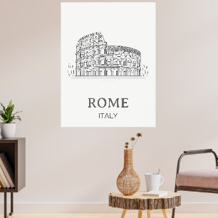 Minimalistisches Design Rom Kolosseum Reise Poster