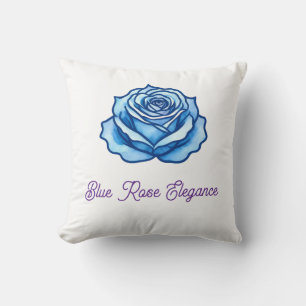 Minimalistisches Design Romantische Blaue Rose Flo Kissen