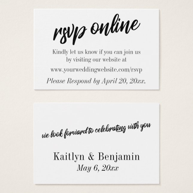 Minimalistisches Design, UAWG Online-Hochzeitsszen (Vorne & Hinten)