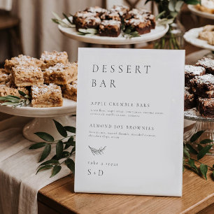 Minimalistisches Dessertmenü Hochzeit Sockelschild