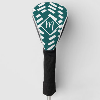Minimalistisches Diagonal-Streifen-Muster, Monogra Golf Headcover