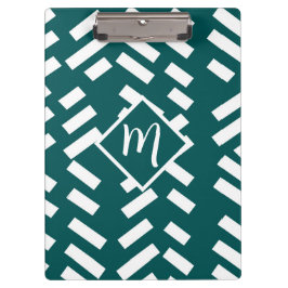 Minimalistisches Diagonal-Streifen-Muster, Monogra Klemmbrett