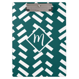 Minimalistisches Diagonal-Streifen-Muster, Monogra Klemmbrett