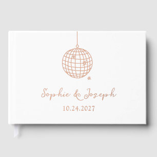 Minimalistisches Diskothek-Ball Echte Gold Foil Gästebuch