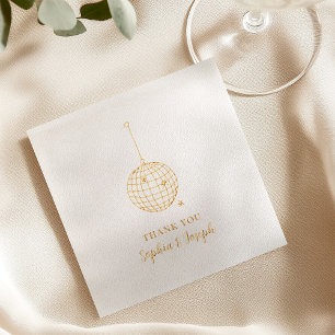 Minimalistisches Diskothek-Ball Gold Servietten Mit Folie