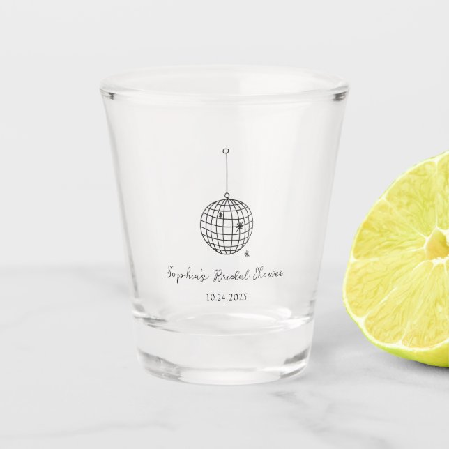 Minimalistisches Diskothek-Ball Schnapsglas (Vorderseite)