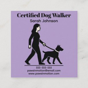 Minimalistisches Dog Walker-Logo Quadratische Visitenkarte