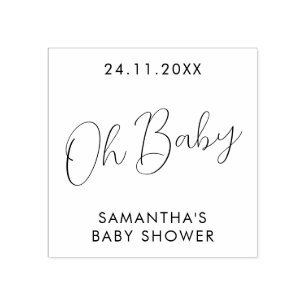 Minimalistisches Drehbuch Oh Baby Shower Gummistempel