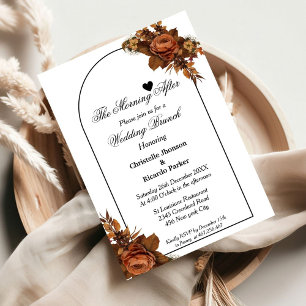 Minimalistisches Drehbuch Orangen Hochzeitsbrunch Einladung