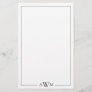 Minimalistisches dreibuchstabiges Monogramm Briefpapier