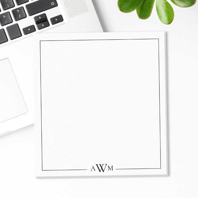 Minimalistisches dreibuchstabiges Monogramm Notizblock (Von Creator hochgeladen)