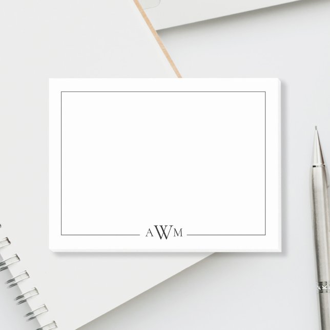 Minimalistisches dreibuchstabiges Monogramm Post-it Klebezettel (Von Creator hochgeladen)
