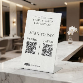 Minimalistisches Dual-QR-Code-Serif-Editorial · La Sockelschild