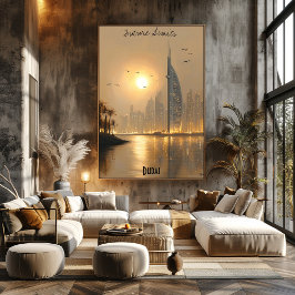 Minimalistisches Dubai Skyline Poster - Nahost