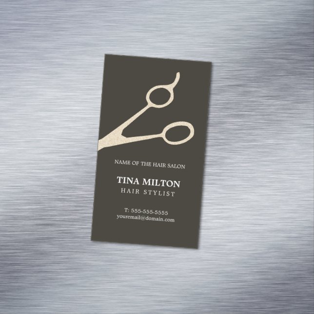 Minimalistisches dunkelgraues Imitat-Metall Magnetische Visitenkarte (Beispiel)