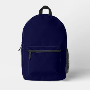 Minimalistisches dunkles Marineblau einfarbig mode Bedruckter Rucksack