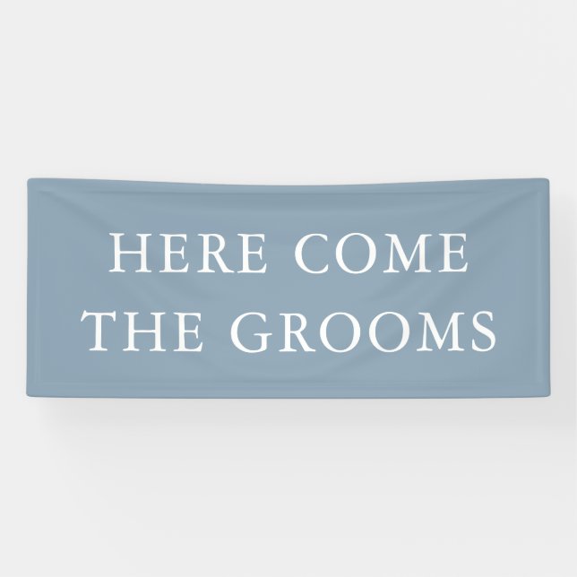 Minimalistisches Dusty Blue Hier kommen die Zimmer Banner (Horizontal)