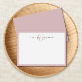 Minimalistisches Dusty Lilac Zwei-Rahmen-Monogramm Mitteilungskarte