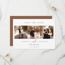 Minimalistisches Earthy Rust Wedding Foto Save the Date