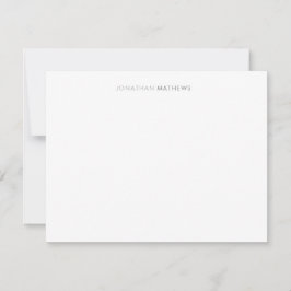 Minimalistisches Edelmetallplattiertes, silbergrau Mitteilungskarte