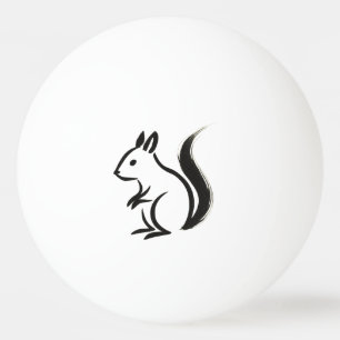 Minimalistisches Eichhörnchen - Farbpinsel Tischtennisball
