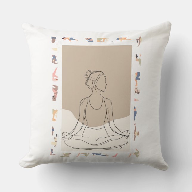 Minimalistisches Ein-Linien-Frauenportrait Kissen (Vorderseite)